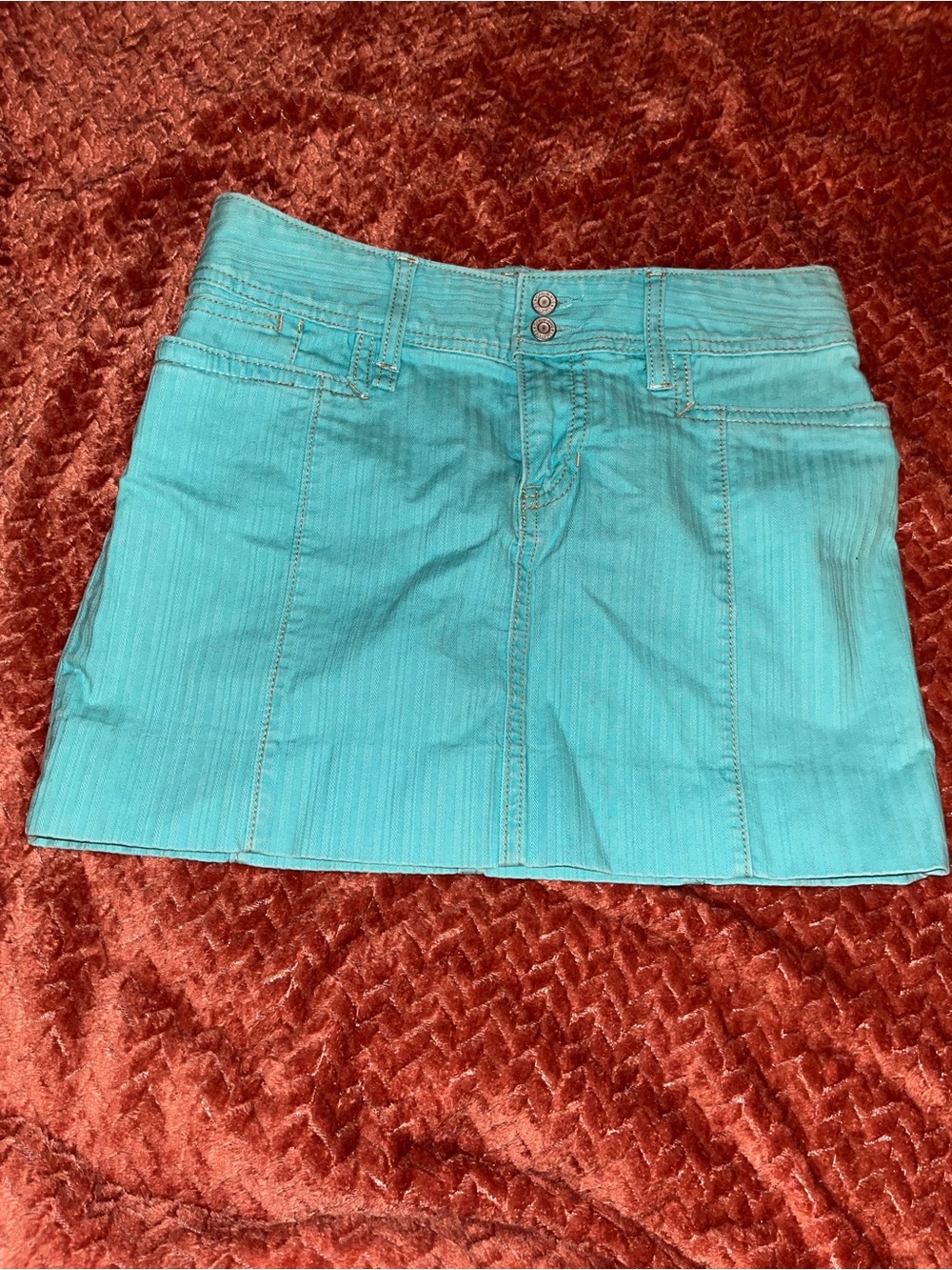Y2K Gap Turquoise Women's Denim Mini Skirt. Size 0